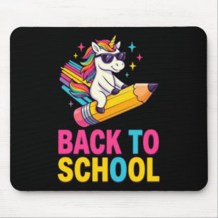Cute Unicorn Back To School First Day Of School Mouse Mat