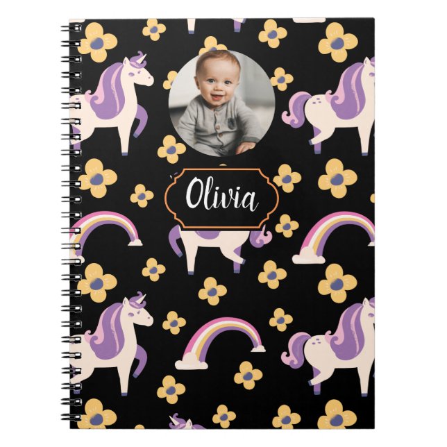 Cute Unicorn  Back to School Notebook (Front)