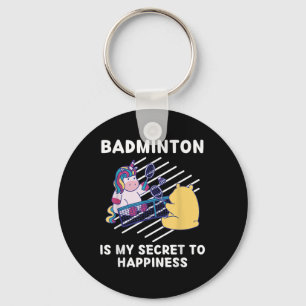 Cute Unicorn Badminton Is My Secret To Happiness U Key Ring