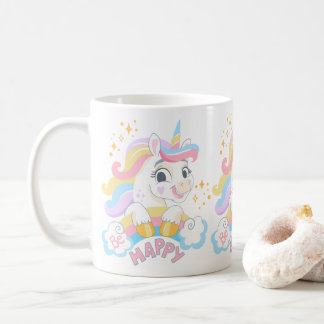 Cute unicorn Be Happy Coffee Mug