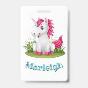 Cute Unicorn Birthday Badge Party Favour ID Badge