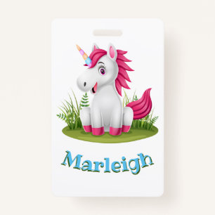 Cute Unicorn Birthday Badge Party Favour ID Badge