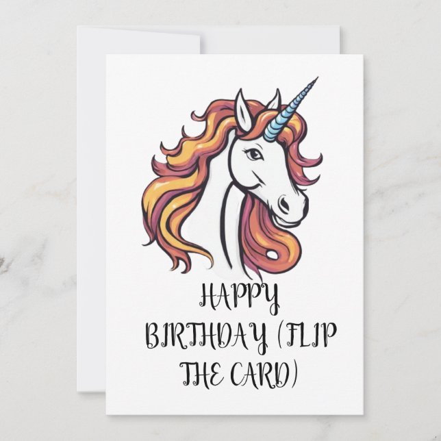 Cute unicorn birthday card (Front)