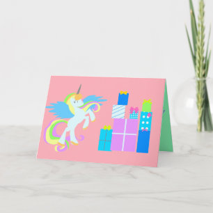 Cute UNICORN Birthday Card for girls