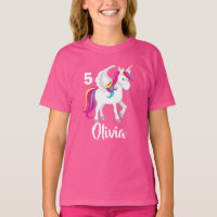 Cute Unicorn Birthday Girl Personalised Pink Kids
