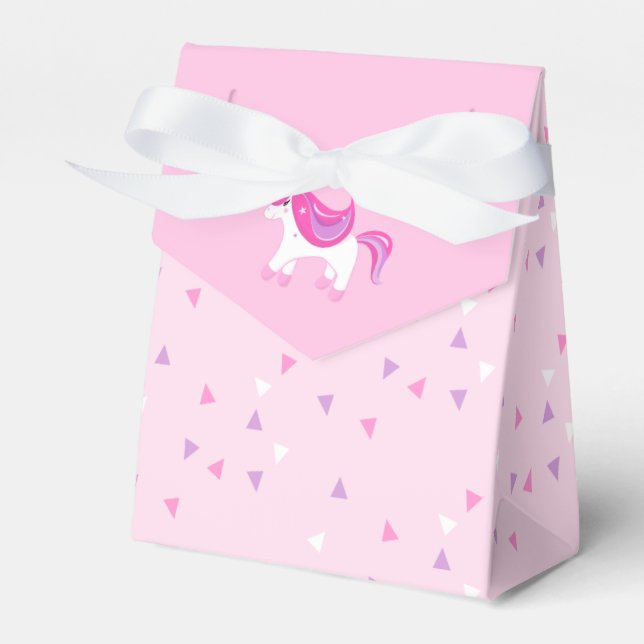 Cute Unicorn Birthday Girl Pink Favour Box 🦄 (Front Side)