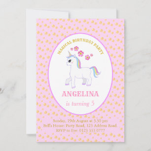 Cute Unicorn Birthday Party Invitation