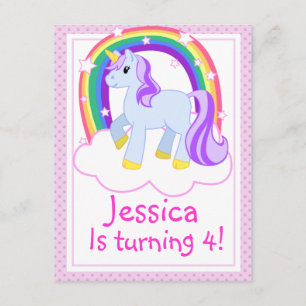 Cute Unicorn Birthday Party Invitation