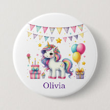 Cute Unicorn Birthday Personalised Name