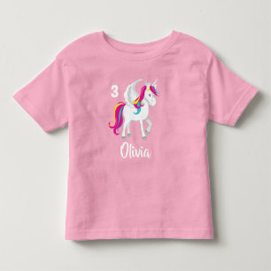 Cute Unicorn Birthday Personalised Pink Toddler T-Shirt
