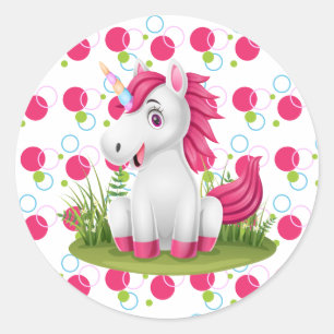 Cute Unicorn Birthday Sticker Favours