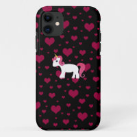Cute unicorn black pink hearts