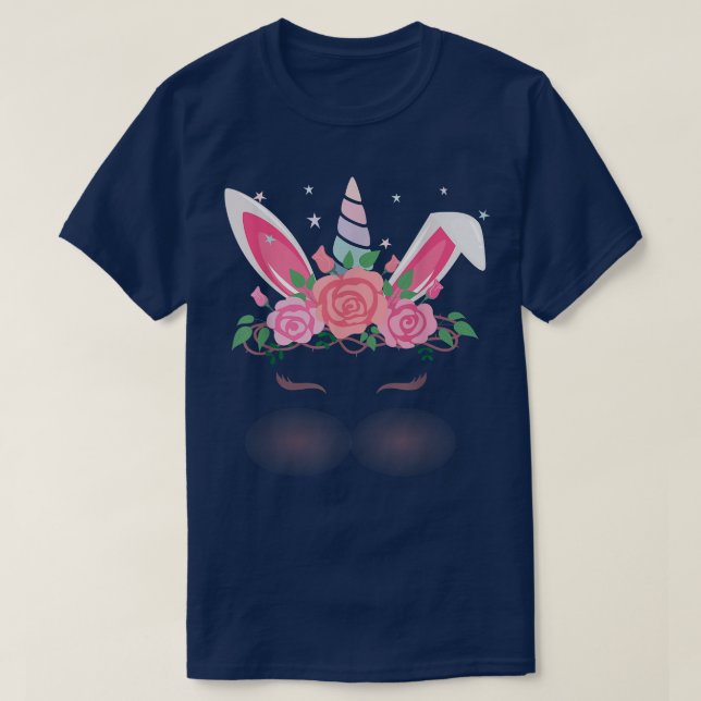 Cute Unicorn Bunny Face Easter Day Kids Girls Wome T-Shirt (Design Front)