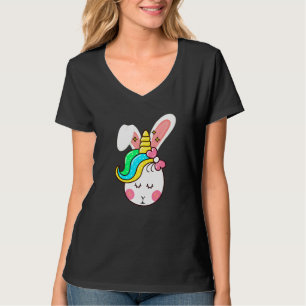 Cute Unicorn Bunny Face Easter Day Kids Girls Wome T-Shirt