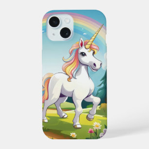 Cute Unicorn Cartoon iPhone 15 Case