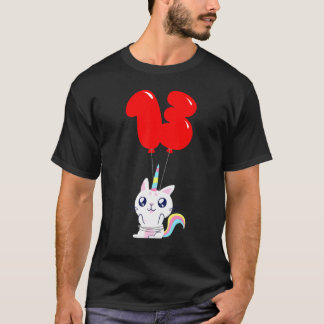 Cute Unicorn Cat  13th Birthday  Kids Balloon Part T-Shirt