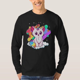 Cute Unicorn Cat Adorable Magical Rainbow Kitty T-Shirt