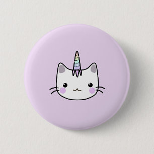 Cute Unicorn Cat Badge