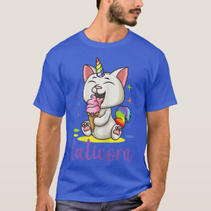 Cute Unicorn Cat Eating Ice Cream Caticorn Pajama T-Shirt