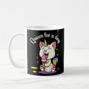 Cute Unicorn Cat Eating Ice Cream Unicorn Queen Fo Coffee Mug