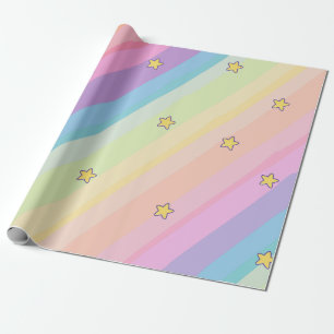 Cute Unicorn Cat Kids Birthday Party Wrapping Paper