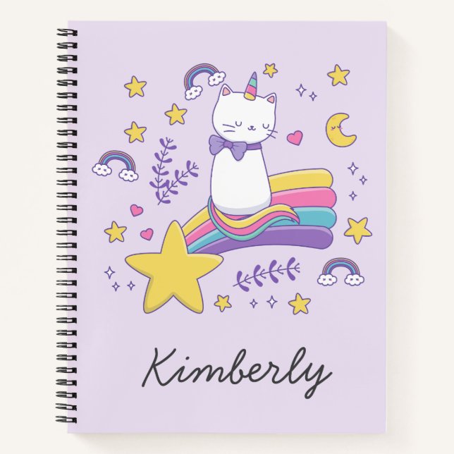 Cute Unicorn Cat  Notebook (Front)