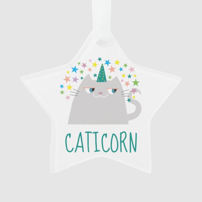 Cute Unicorn Cat Ornament (Front)