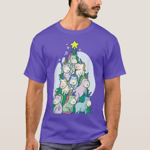 Cute Unicorn Christmas Tree X-Mas T-Shirt