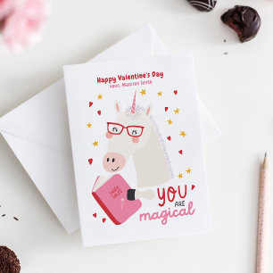 Cute Unicorn Classroom Kid's Valentine's Day Cards