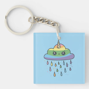 Cute Unicorn Cloud Key Ring