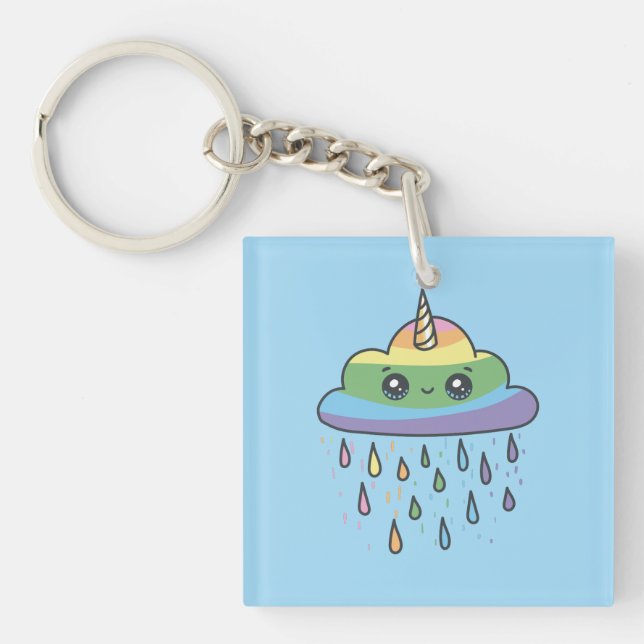 Cute Unicorn Cloud Key Ring (Front)