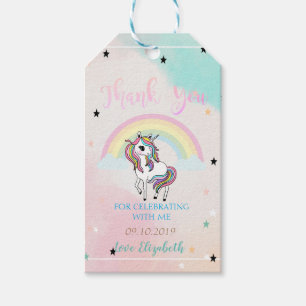 Cute Unicorn , Colourful Stars, Rainbow Gift Tags