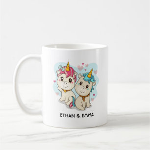 Cute Unicorn Couple Personalised Valentine's Day Coffee Mug