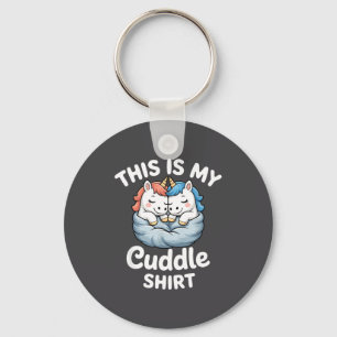 Cute Unicorn Couple Snuggle This Is My Cuddle  Key Ring
