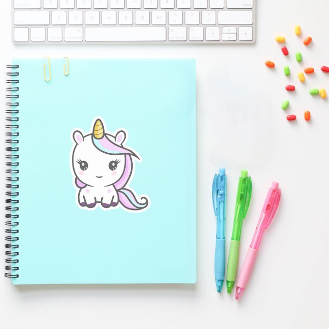 Cute Unicorn Custom-Cut Sticker (Cute Unicorn Custom-Cut Sticker)