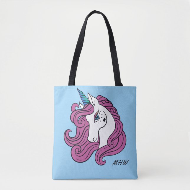 Cute Unicorn custom monogram & colour bags (Front)
