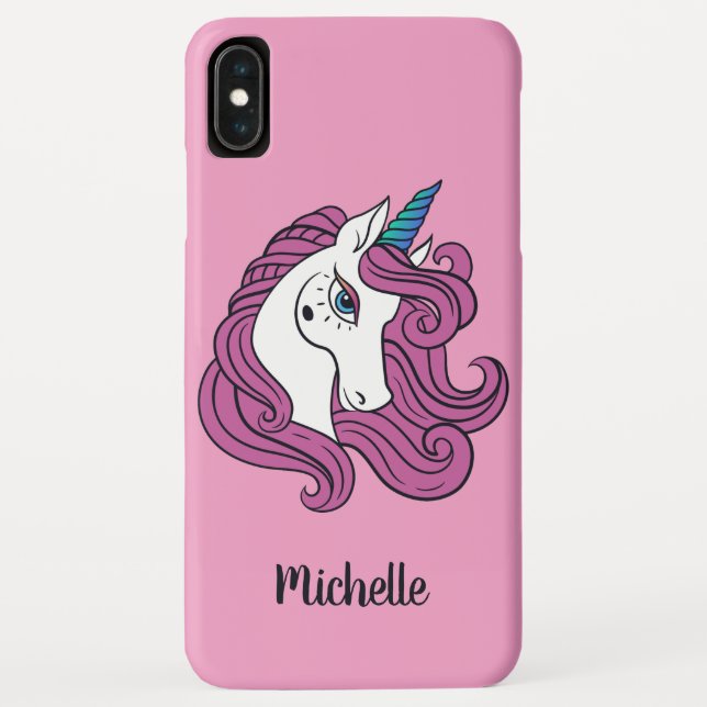 Cute Unicorn custom name & colour phone cases (Back)