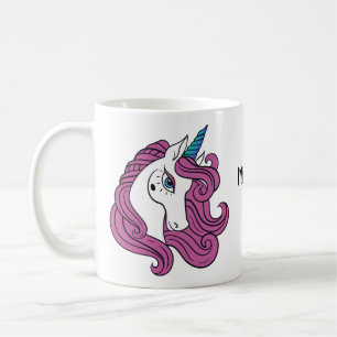 Cute Unicorn custom name mugs