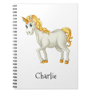 Cute Unicorn custom name notebook