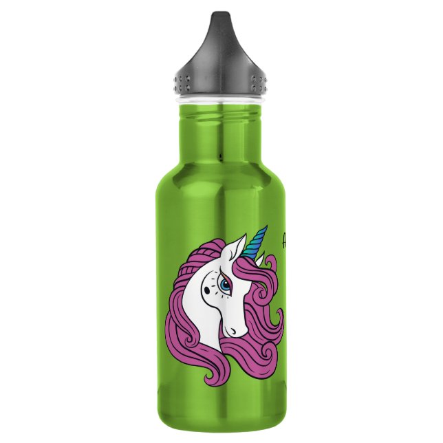 Cute Unicorn custom name water bottles (Left)