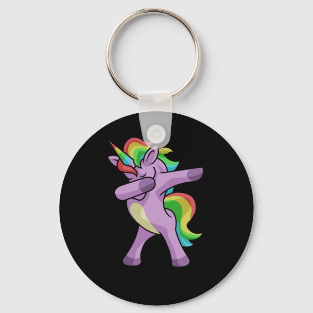 Cute Unicorn Dabber Dance Key Ring (Front)