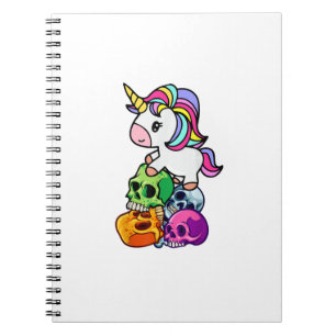 Cute Unicorn & Dead Skulls. Funny Goth Emo Hallowe Notebook
