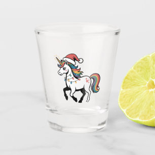 Cute Unicorn Deer Reindeer Christmas Lights Funny Shot Glass