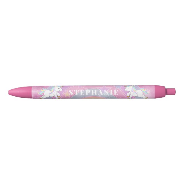 Cute Unicorn Design - Personalize  Pencil Black Ink Pen (Front)