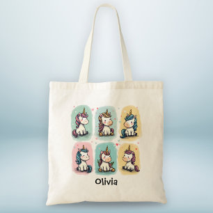 Cute Unicorn Doodles Tote Bag