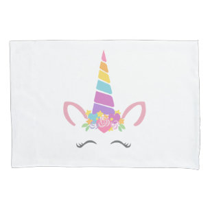 Cute unicorn face pillowcase