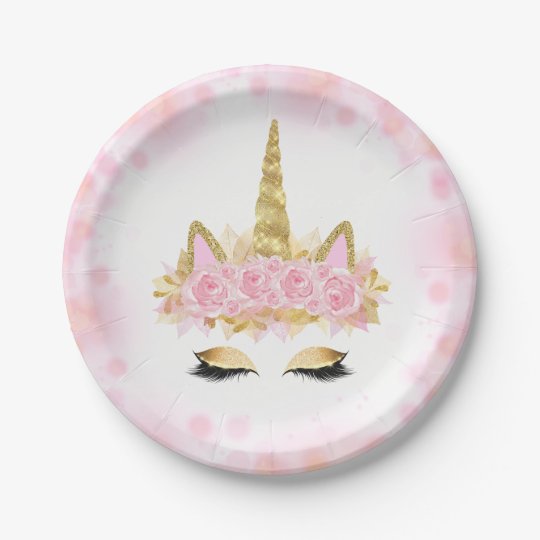 pink gold paper plates