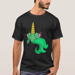 Cute Unicorn Face St Patrick's Day Kids Girls Wome T-Shirt