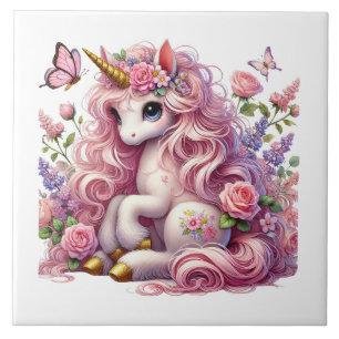 Cute unicorn fantasy girls room crafting  tile