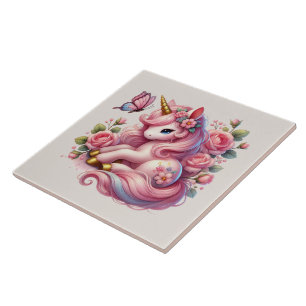 Cute unicorn fantasy girls room crafting tile
